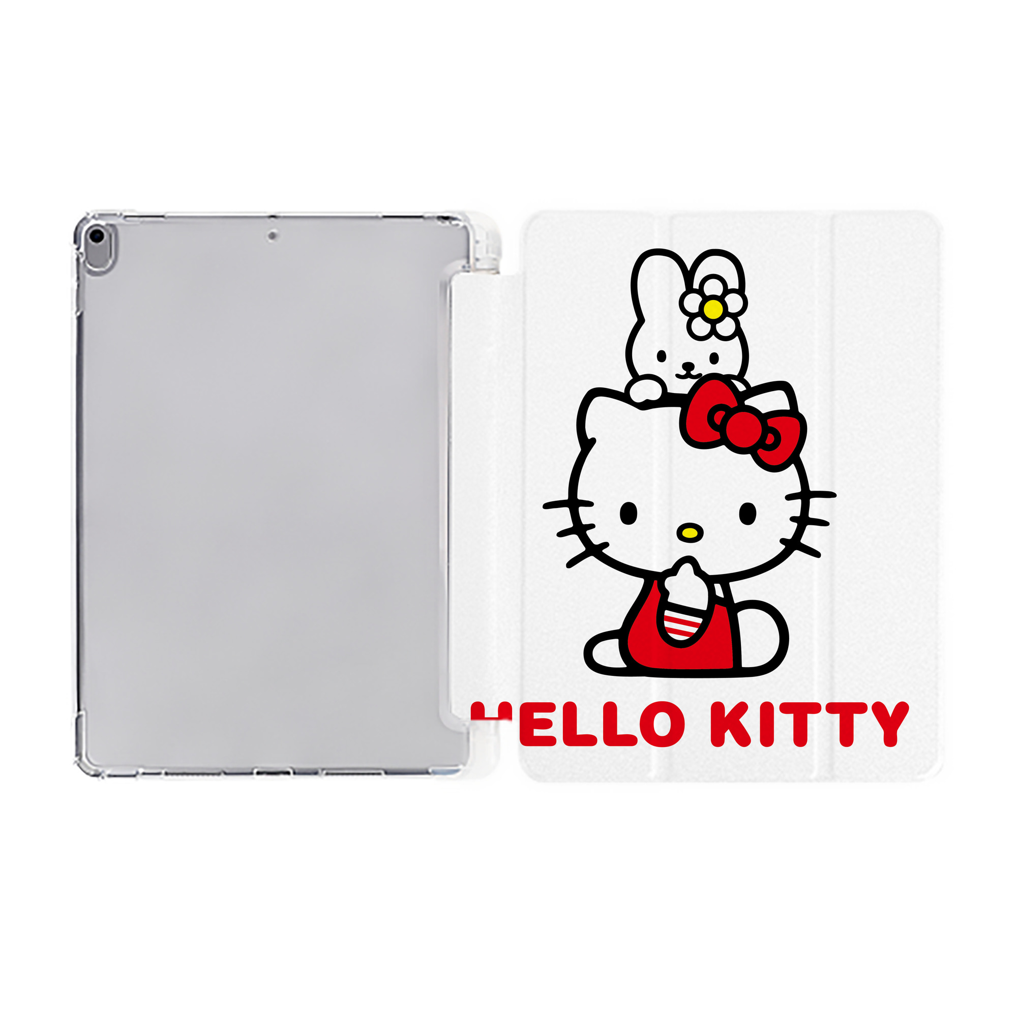 （画像用） Hello Kitty ハローキティ IPad ケース ペン収納付き 三つ折りスタンド PUレザー×シリコン 対応機種9.5/10.5/10.9インチ